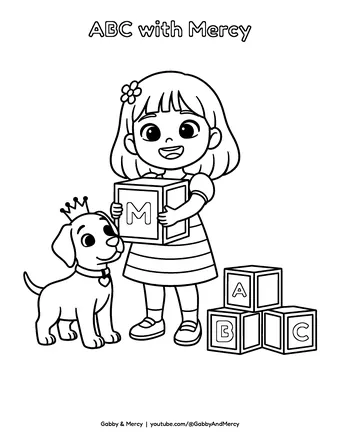 Coloring page preview: ABC with Mercy