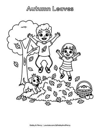 Coloring page preview: Autumn Leaves