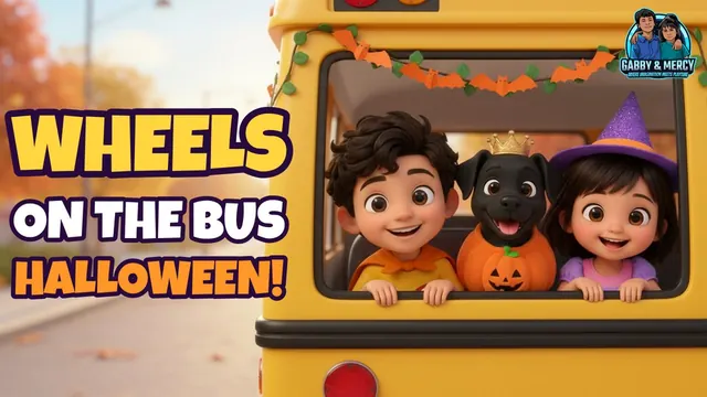 The Wheels on the Bus (Halloween) with Gabby, Mercy and Sophie
